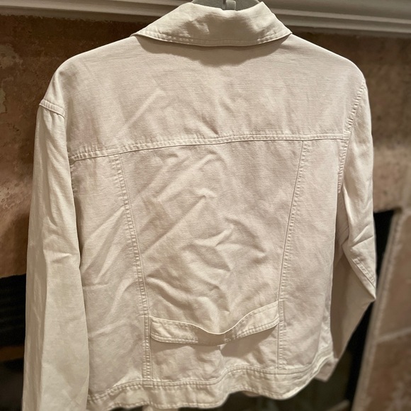 J. Jill Paisley lined linen tencel lyocell jacket Spring Summer Beachy Cotton M - Picture 2 of 7